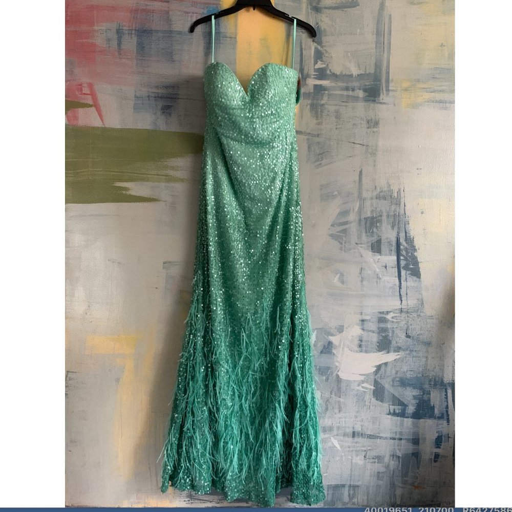 Maggie Sottero Mint Green Floor Length Bridal Gown - Sz 18